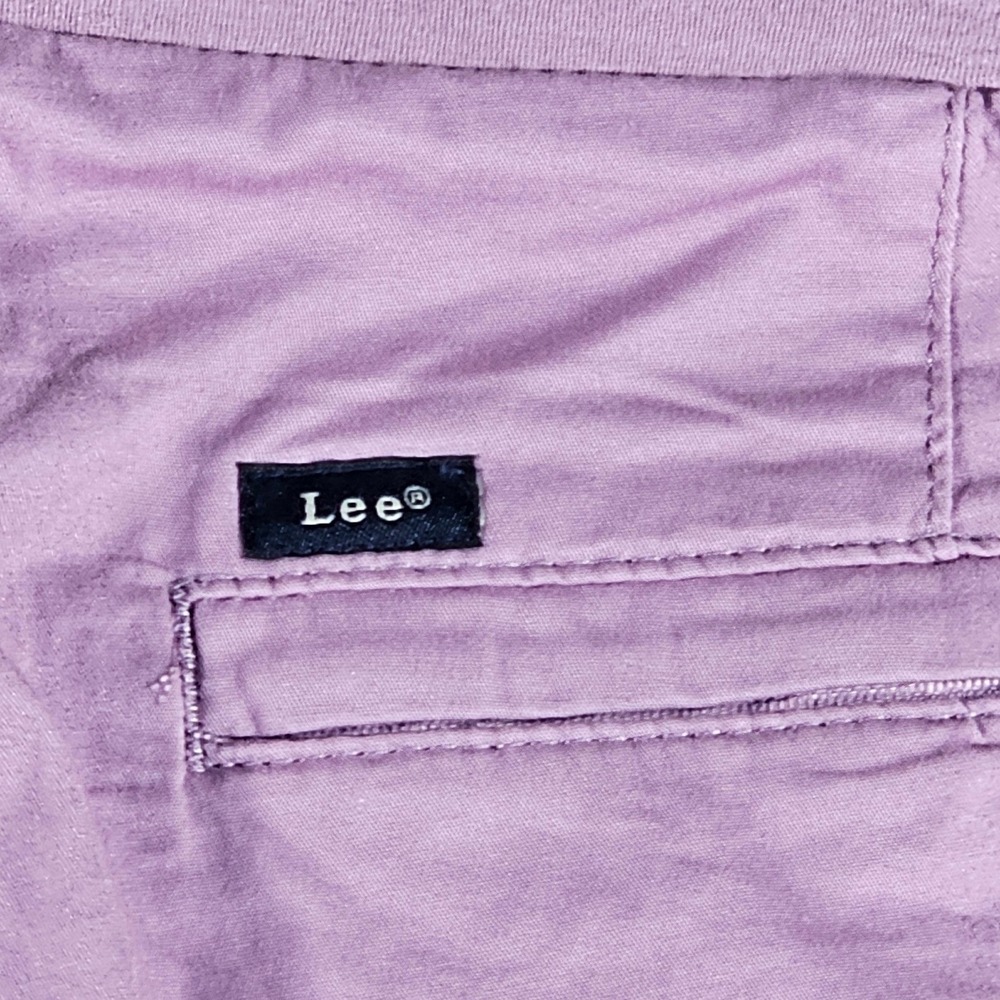 Lee Skimmer Pants Women 16 Plum Purple Relaxed Mid Rise Flex-To-Go Capri - Picture 11 of 11
